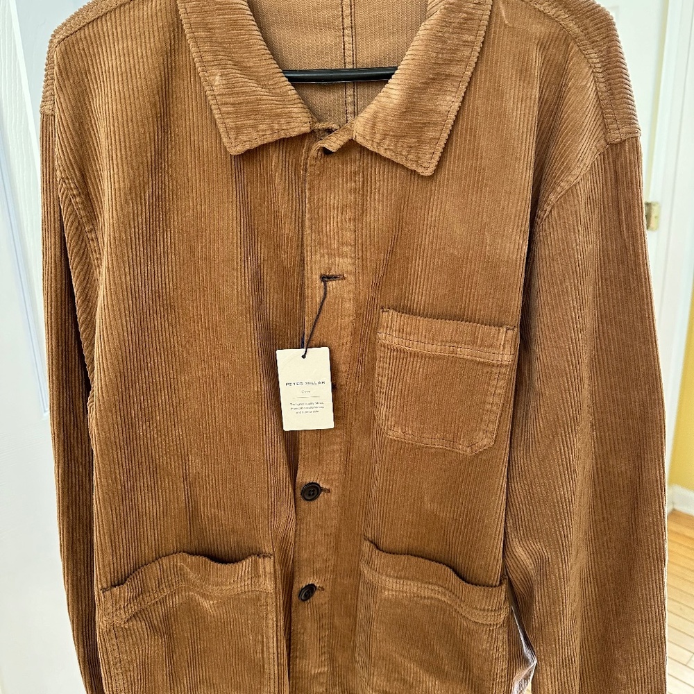 Peter Millar Corduroy Chore Coat Walnut Color Size Large